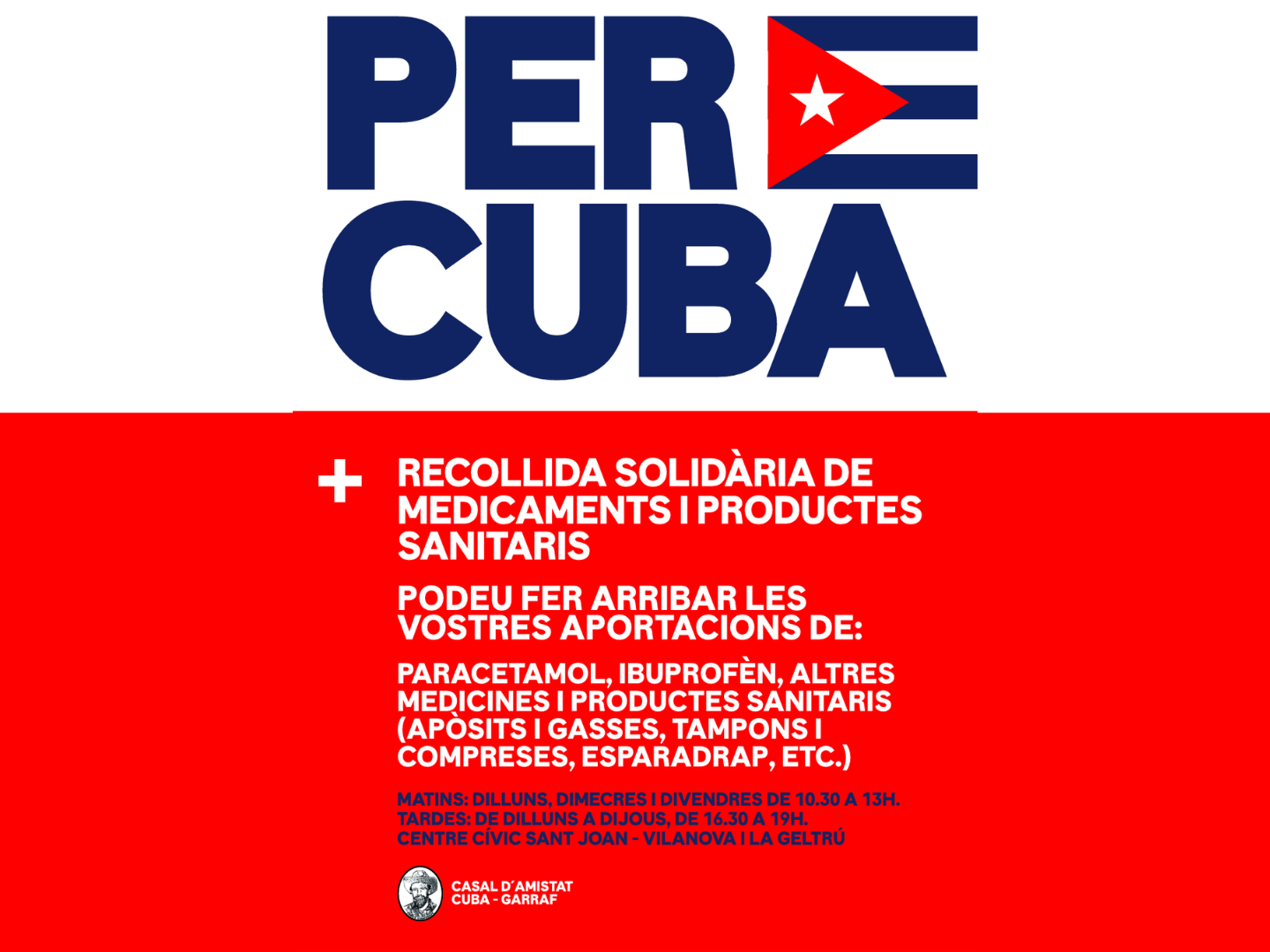 Recogida solidaria de medicamentos y productos sanitarios para Cuba